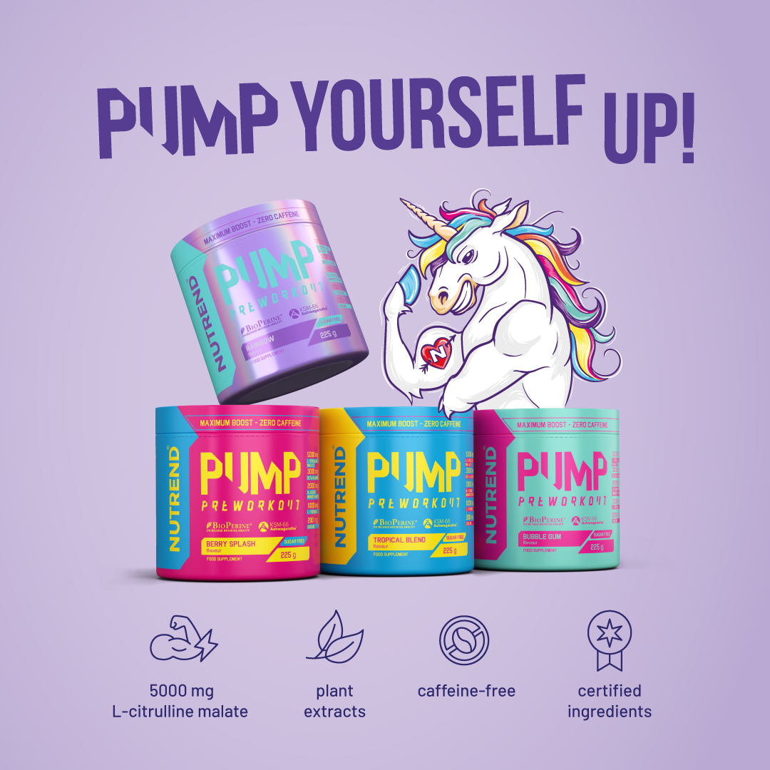 Pump, 15 g, Rainbow, Pre-workout without caffeine | Nutrend.eu