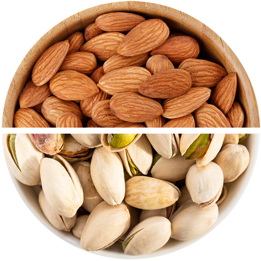 Migdały & pistacje z pistacjami z mlecznej czekolady