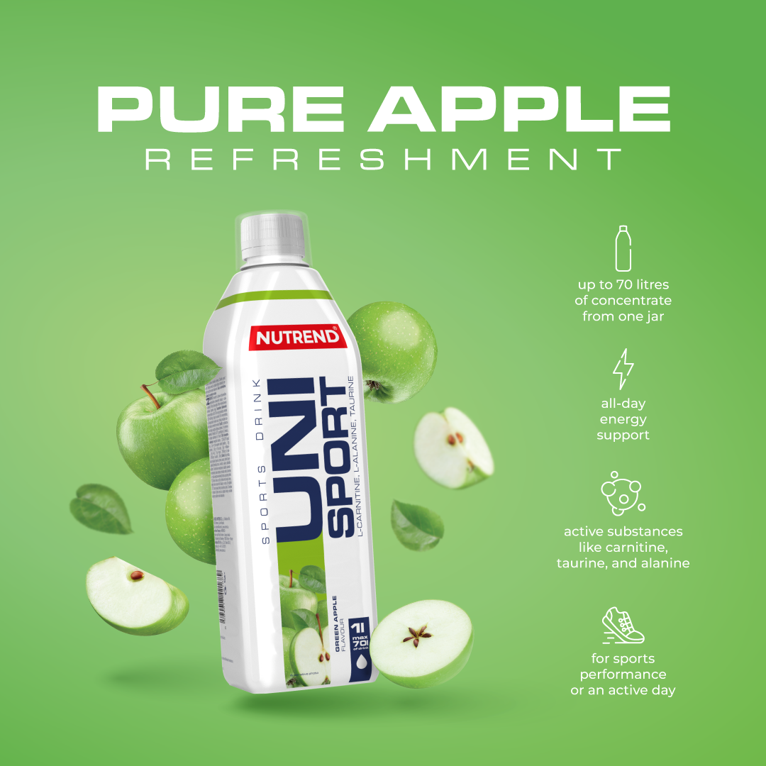 Unisport, 1000 ml, Green Apple, Hypotonic sports drink | Nutrend.eu
